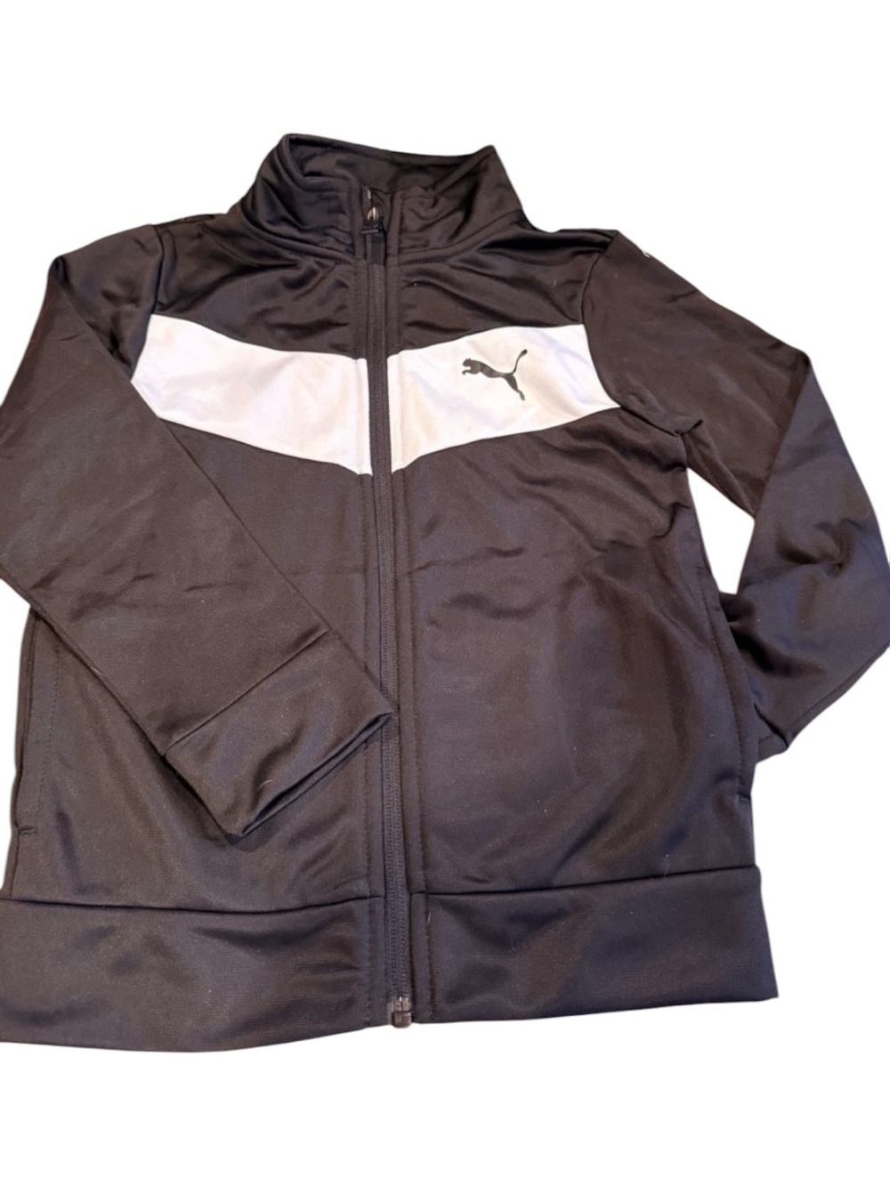 Boys Puma Track Jacket Black Full Zip Athletic Jacket